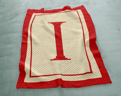 Name Blanket Initial Letter I Throw Baby Shower Stroller C2C Crochet Pattern