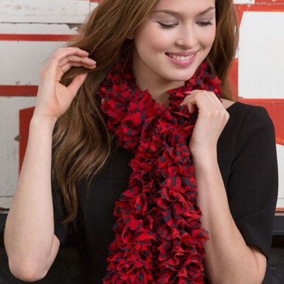 Full Ruffle Crochet Scarf in Red Heart Boutique Sassy Solids - LW4170 - Downloadable PDF