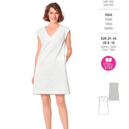 Burda Style Misses' Shift Dress with V-Neck B6048 - Paper Pattern, Size 8-18 (34-44)