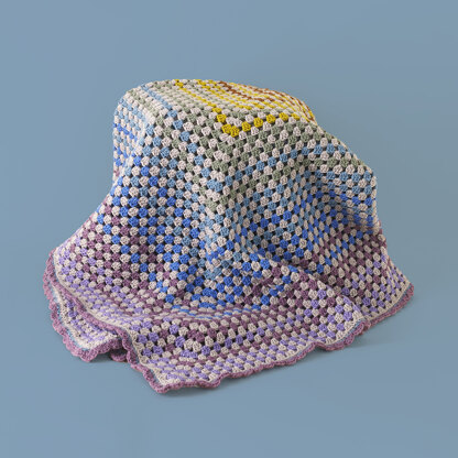 Fireside Granny Square Blanket - Free Throw Crochet Pattern in Paintbox Yarns Simply DK