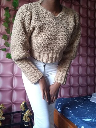 Cropped crochet sweater pattern