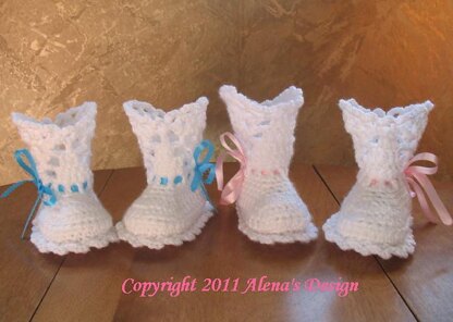 White Lace Top Baby Booties