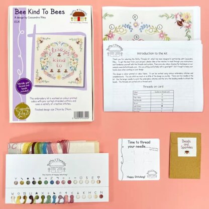 Bothy Threads Bee Kind To Bees Embroidery Kit