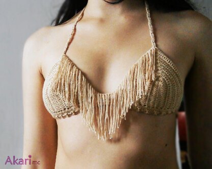 Crochet Bikini top with fringes _ M11
