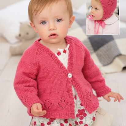 Cardigan and Bonnet in Sirdar Snuggly 4 Ply 50g - 1206 - Downloadable PDF