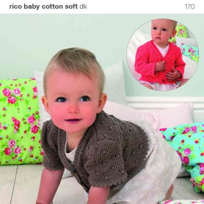 Cardigan and Short Puff Sleeves or Long Sleeves in Rico Baby Cotton Soft DK - 170