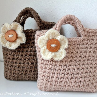 Girls crochet flower bag purse