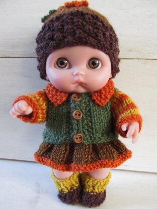 8.5" Berenguer Cutesies Autumn Outfit