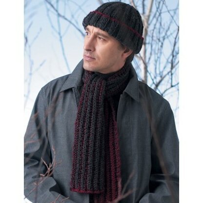 Easy Rib Hat & Scarf in Patons Shetland Chunky