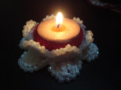 Beaded Lotus Candle Holder