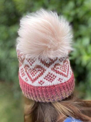 Fair Isle Heart Beanie