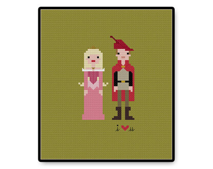 Aurora and Prince Phillip In Love Ball Gown - PDF Cross Stitch Pattern