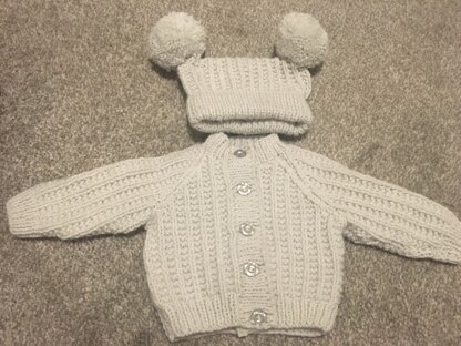 Baby cardigan and hat