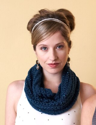 Knit Cowl in Patons Lace Sequin - Downloadable PDF