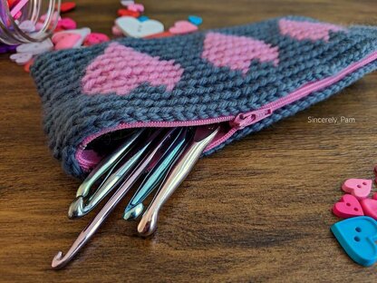 Tapestry Heart Pencil Case