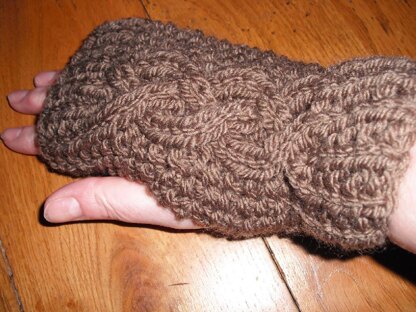 Yin and yang fingerless mitts