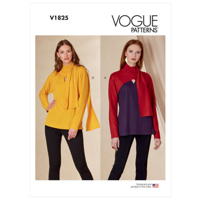 Vogue Misses' and Misses' Petite Top V1825 - Paper Pattern, Size XS-S-M-L-XL-XXL