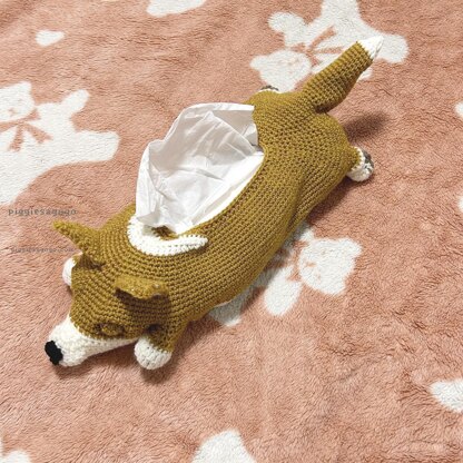 コーギーのティッシュボックスカバー Corgi tissue paper cozy