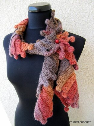 Multicolor Scarf "Fantasy" With Flower Tutorial