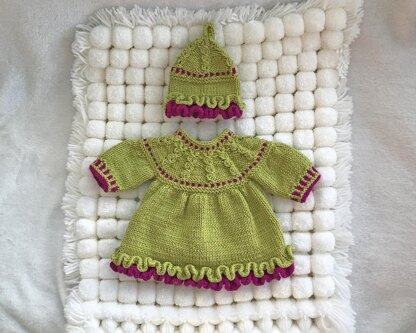 P102 Double Frilled Dress and Hat