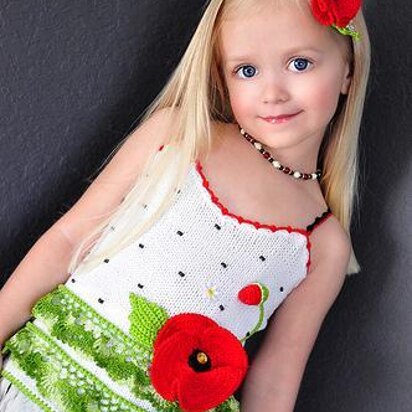 Poppy Tank Top Hand Knitted with crochet details