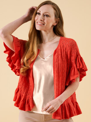 Juliana Tulip Lace Ruffle Cardigan & Top in West Yorkshire Spinners Exquisite Lace - DBP0273 - Downloadable PDF