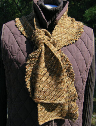 Diagonal Lace Scarf in Knit One Crochet Too Crock-O-Dye - 1658