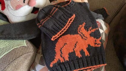 Dinosaur Sweater and Cap