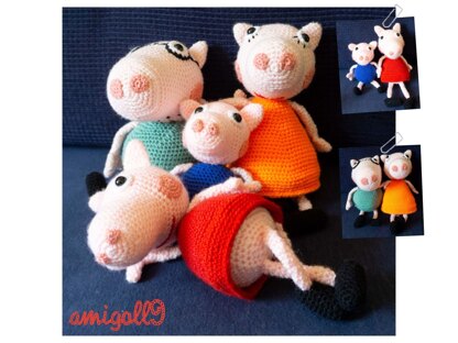 Amigurumi Häkelanleitung Schweinchenfamilie mit Pep !