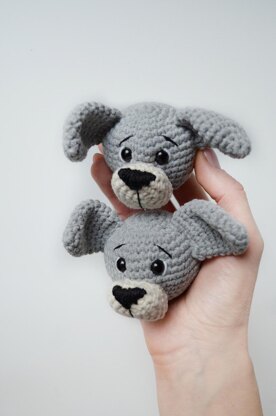 Dog crochet baby rattle