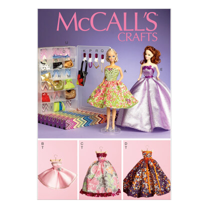 McCall's Formal Dresses Accessories Closet and Hangers for 11Â«" Doll M6903 - Paper Pattern Size O