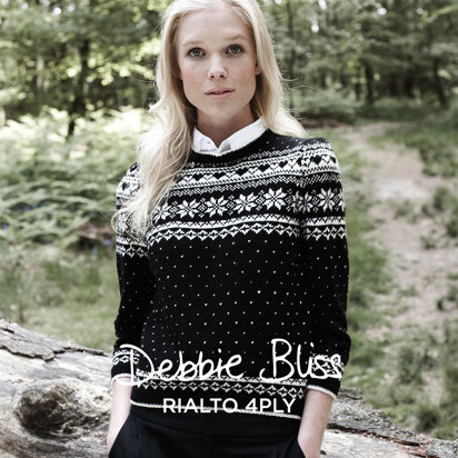 Fairisle Sweater - Knitting Pattern for Women in Debbie Bliss Rialto 4 ply - knitting pattern