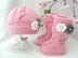 Baby Girl Pattern Knitted Baby Hat Baby Shoes 0 - 12 months