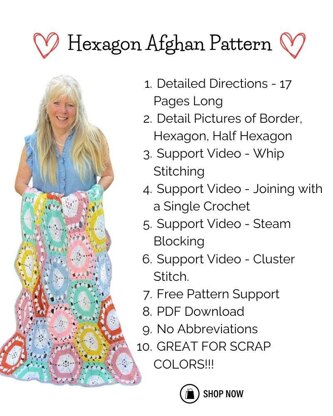 Hexagon Afghan Crochet Pattern