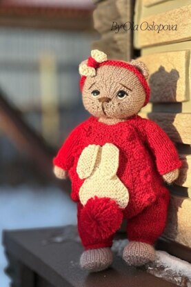 Knitting Teddy Bear Pattern with Clothes