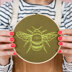 Cotton Clara Yellow Bee Embroidery Kit - 15cm 