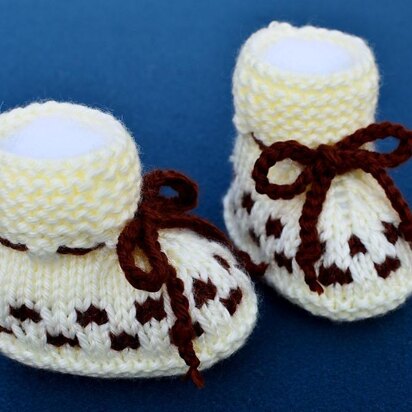 Two Colors Checks Baby Booties