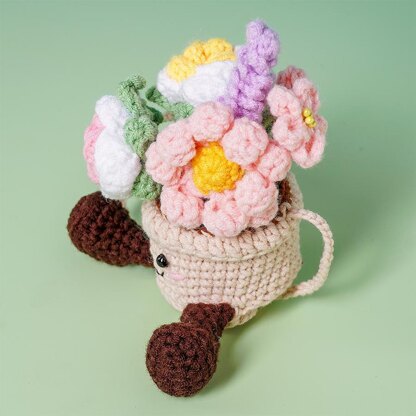 Smiling Colorful Flower Basket Car Hanging