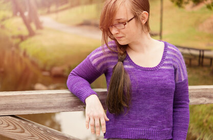 Runlet Striped Pullover in SweetGeorgia Superwash Sport and Silk Mist - Downloadable PDF