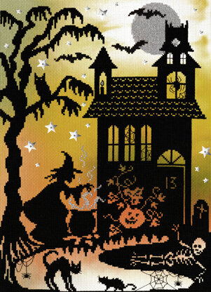 Bothy Threads Pumpkin House Cross Stitch Kit - 26cm x 36cm