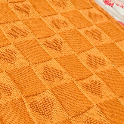 Topsy Turvy Hearts Blanket - knitting pattern