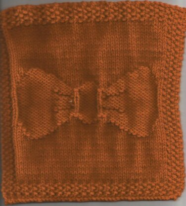 Pee Wee's Bow Tie Knitted Dishcloth