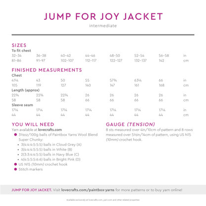 Jump for Joy Jacket - Free Crochet Pattern for Women in Paintbox Yarns Wool Blend Super Chunky