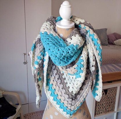 Caron Cakes Triangle Shawl/Vest Crochet pattern by Michelle