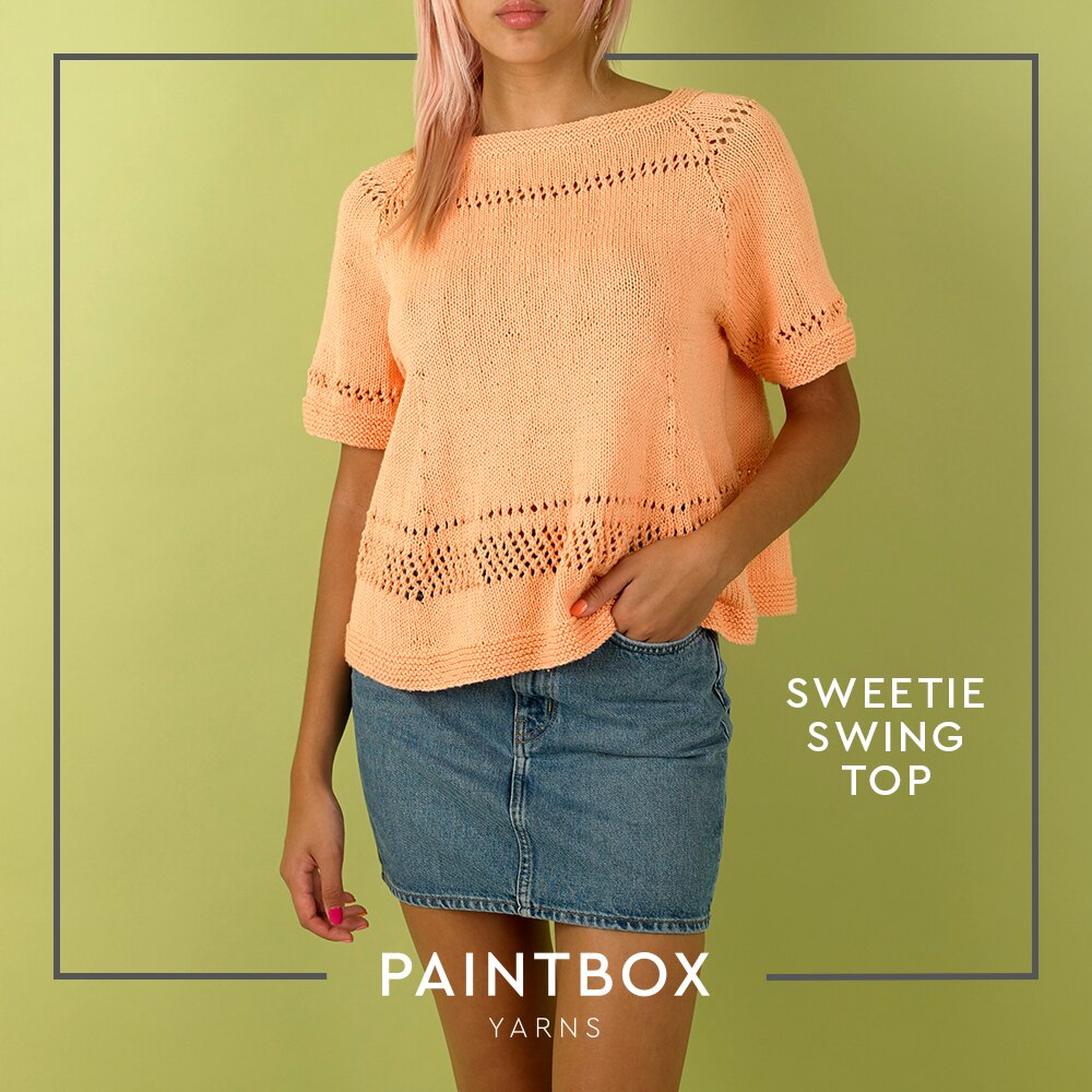新品searoomlynn CurvePlacket MixテープYarnベスト Sweetie Swing Top - Free Knitting Pattern in Paintbox Yarns