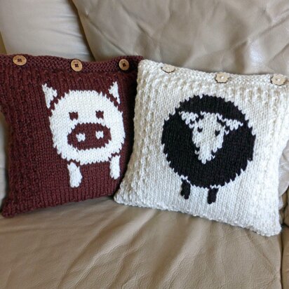 Pig and Sheep Cushion Covers