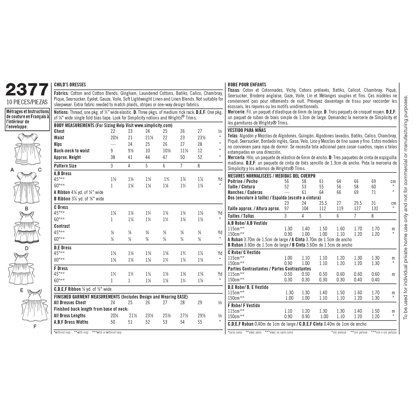 Simplicity Child's Dresses 2377 - Paper Pattern, Size A (3-4-5-6-7-8)