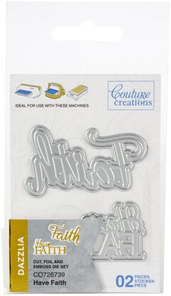 Artdeco Creations Couture Creations Sentiment Mini Dies 2/Pkg - Have Faith 1.9"X1.9"