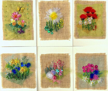 Rowandean Daisy Meadow Cards Kit Embroidery Kit