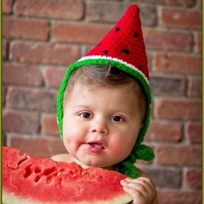 Crochet Watermelon Wedge Fruit Hat Pattern Costume Birthday Party Cap